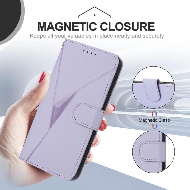 For iPhone 17 Pro Max Triangle Pattern Buckle Clasp Leather Phone Case(Light Purple) - free shipping - PMc TechLife - Order now!