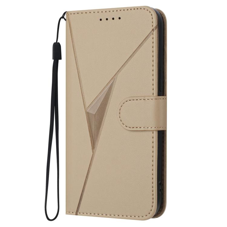 For iPhone 17 Pro Triangle Pattern Buckle Clasp Leather Phone Case(Gold) - free shipping - PMc TechLife - Order now!