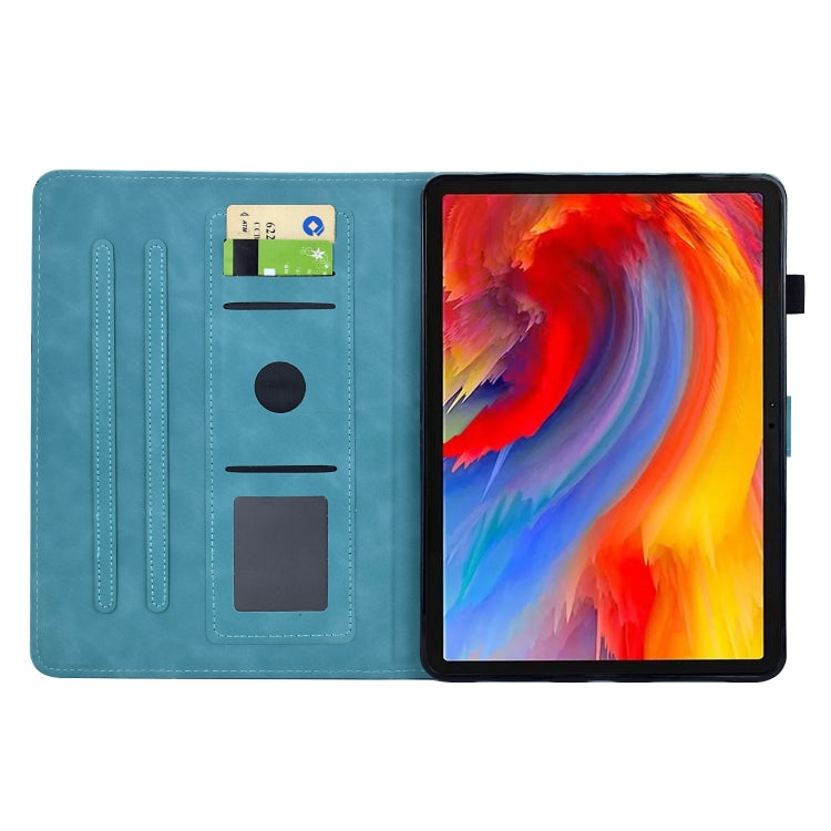 For Samsung Galaxy Tab S9 Flowers and Bird Embossed Smart Leather Tablet Case(Light Blue) - Galaxy Tab S9 Cases by PMC Jewellery | Online Shopping South Africa | PMC Jewellery | Buy Now Pay Later Mobicred