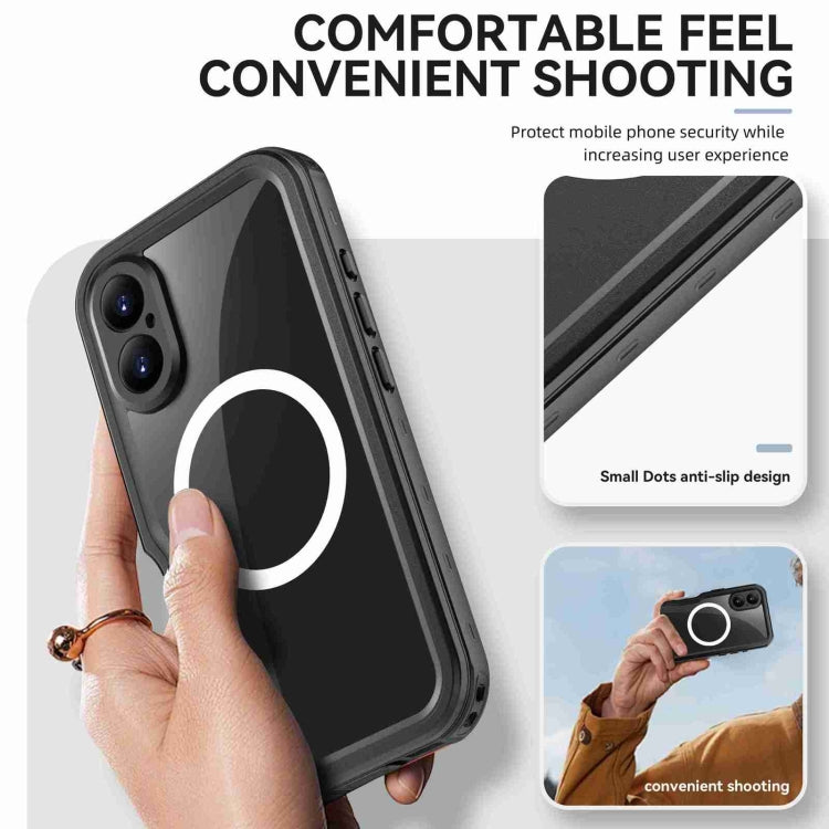 For iPhone 16 RedPepper IP68 Waterproof Triple-proof MagSafe Phone Case(Black) - iPhone 16 Cases by RedPepper | Online Shopping South Africa | PMC Jewellery | Buy Now Pay Later Mobicred