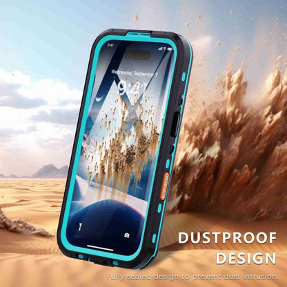 For iPhone 16 Plus RedPepper Transparent Dot IP68 Waterproof Triple-proof Phone Case(Black Blue) - iPhone 16 Plus Cases by RedPepper | Online Shopping South Africa | PMC Jewellery | Buy Now Pay Later Mobicred