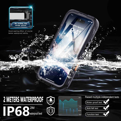 For iPhone 16 RedPepper Transparent Dot IP68 Waterproof Triple-proof Phone Case(Black Dark Grey) - iPhone 16 Cases by RedPepper | Online Shopping South Africa | PMC Jewellery | Buy Now Pay Later Mobicred