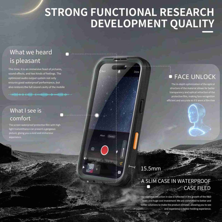 For iPhone 16 Pro Max RedPepper IP68 Waterproof Triple-proof MagSafe Phone Case(Black) - free shipping - PMC Jewellery - Order now!