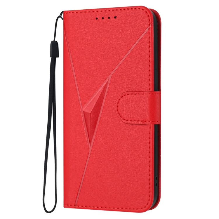 For Samsung Galaxy S25+ 5G Triangle Pattern Buckle Clasp Leather Phone Case(Red) - Galaxy S25+ 5G Cases by PMC Jewellery | Online Shopping South Africa | PMC Jewellery | Buy Now Pay Later Mobicred