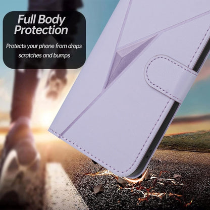 For Samsung Galaxy S25 Ultra 5G Triangle Pattern Buckle Clasp Leather Phone Case(Light Purple) - Galaxy S25 Ultra 5G Cases by PMC Jewellery | Online Shopping South Africa | PMC Jewellery | Buy Now Pay Later Mobicred