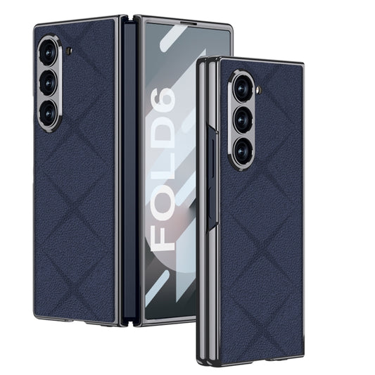 For Samsung Galaxy Z Fold6 GKK Integrated Asterism Plating Leather Full Coverage Phone Case(Blue) - Galaxy Z Fold6 5G Cases by GKK | Online Shopping South Africa | PMC Jewellery | Buy Now Pay Later Mobicred