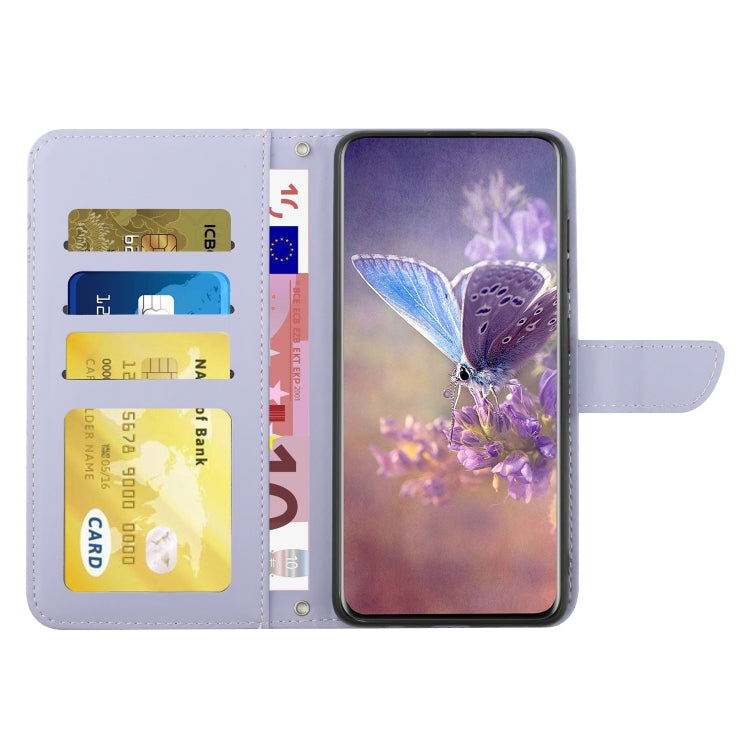 For Samsung Galaxy S25 5G Skin Feel Butterfly Embossed Flip Leather Phone Case(Purple) - Galaxy S25 5G Cases by PMC Jewellery | Online Shopping South Africa | PMC Jewellery | Buy Now Pay Later Mobicred