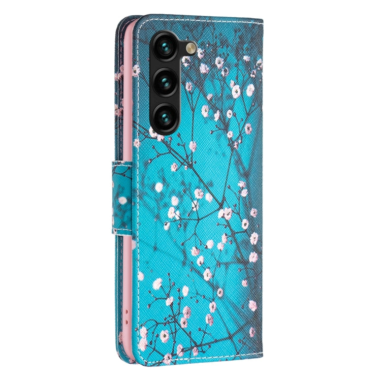 For Samsung Galaxy S25+ 5G Colored Drawing Pattern Leather Phone Case(Plum Blossom) - free shipping - PMC Jewellery - Order now!