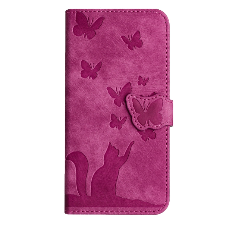 For Samsung Galaxy S25+ 5G Butterfly Cat Embossing Flip Leather Phone Case(Pink) - Galaxy S25+ 5G Cases by PMC Jewellery | Online Shopping South Africa | PMC Jewellery | Buy Now Pay Later Mobicred