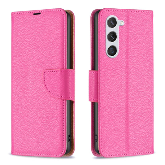 For Samsung Galaxy S25 5G Litchi Texture Pure Color Flip Leather Phone Case(Rose Red) - Galaxy S25 5G Cases by PMC Jewellery | Online Shopping South Africa | PMC Jewellery | Buy Now Pay Later Mobicred