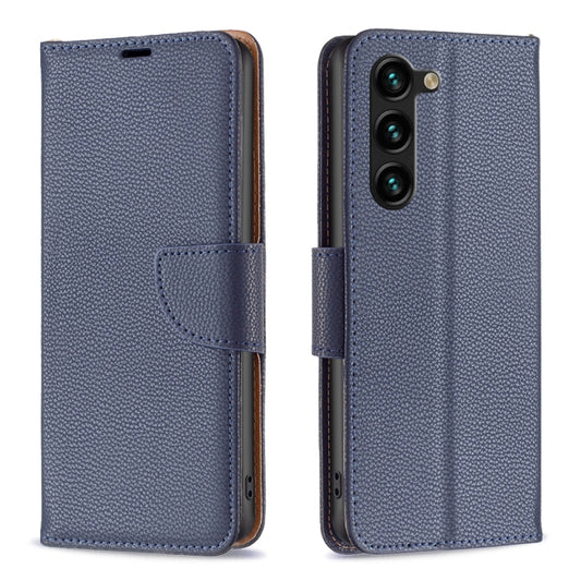 For Samsung Galaxy S25+ 5G Litchi Texture Pure Color Flip Leather Phone Case(Blue) - Galaxy S25+ 5G Cases by PMC Jewellery | Online Shopping South Africa | PMC Jewellery | Buy Now Pay Later Mobicred