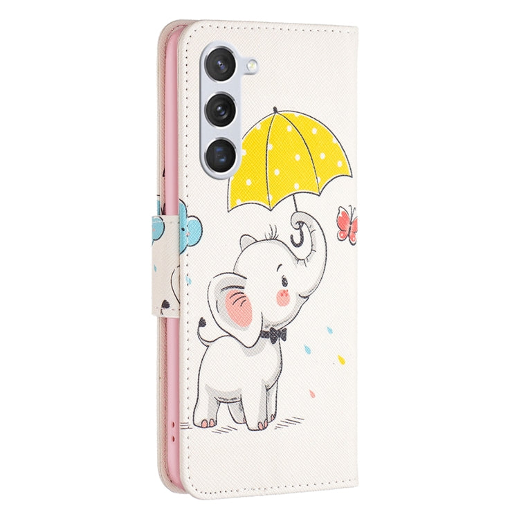 For Samsung Galaxy S25 5G Colored Drawing Pattern Leather Phone Case(Umbrella Elephant) - Galaxy S25 5G Cases by PMC Jewellery | Online Shopping South Africa | PMC Jewellery | Buy Now Pay Later Mobicred