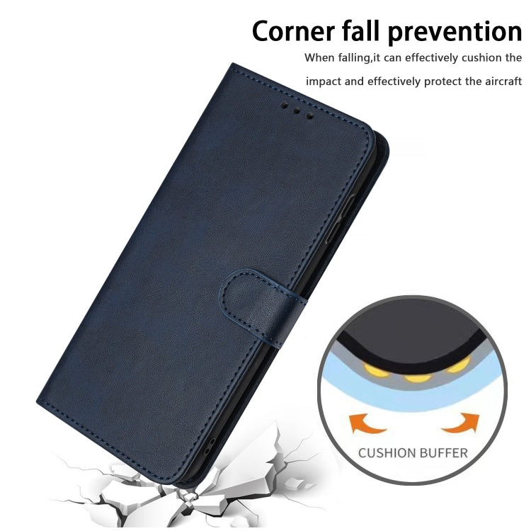 For Samsung Galaxy S25 Ultra 5G Solid Calf Texture Flip Leather Phone Case(Dark Blue) - Galaxy S25 Ultra 5G Cases by PMC TechLife | Online Shopping South Africa | PMC TechLife | Buy Now Pay Later Mobicred