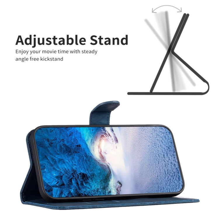 For Samsung Galaxy S25 5G Plaid Embossed Leather Phone Case(Blue) - Galaxy S25 5G Cases by PMC Jewellery | Online Shopping South Africa | PMC Jewellery | Buy Now Pay Later Mobicred