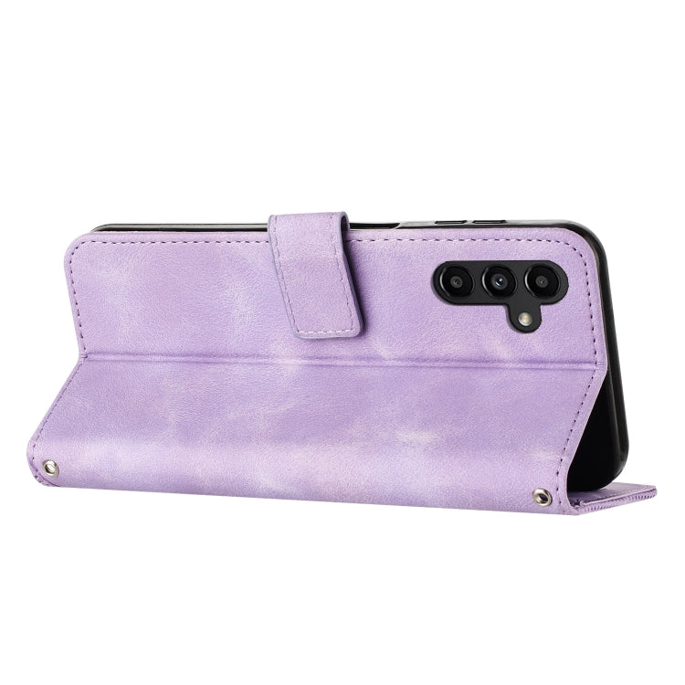 For Samsung Galaxy S25+ / S24+ 5G 5G Dream Triangle Leather Phone Case with Long Lanyard(Purple) - Galaxy S25+ 5G Cases by PMC Jewellery | Online Shopping South Africa | PMC Jewellery | Buy Now Pay Later Mobicred