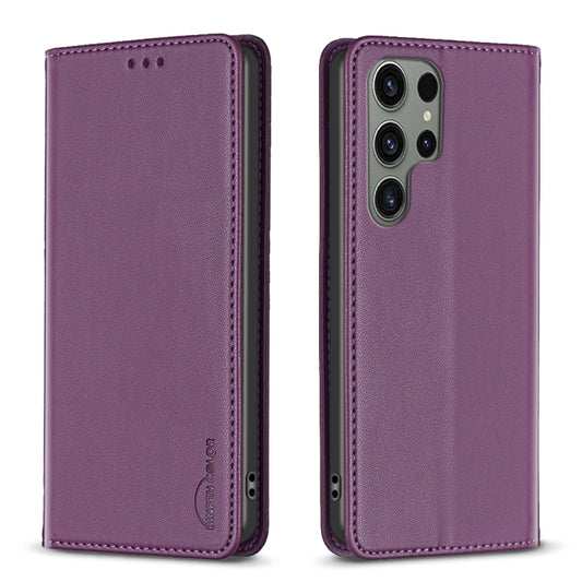 For Samsung Galaxy S25 Ultra 5G Magnetic Leather Phone Case(Dark Purple) - Galaxy S25 Ultra 5G Cases by PMC Jewellery | Online Shopping South Africa | PMC Jewellery | Buy Now Pay Later Mobicred