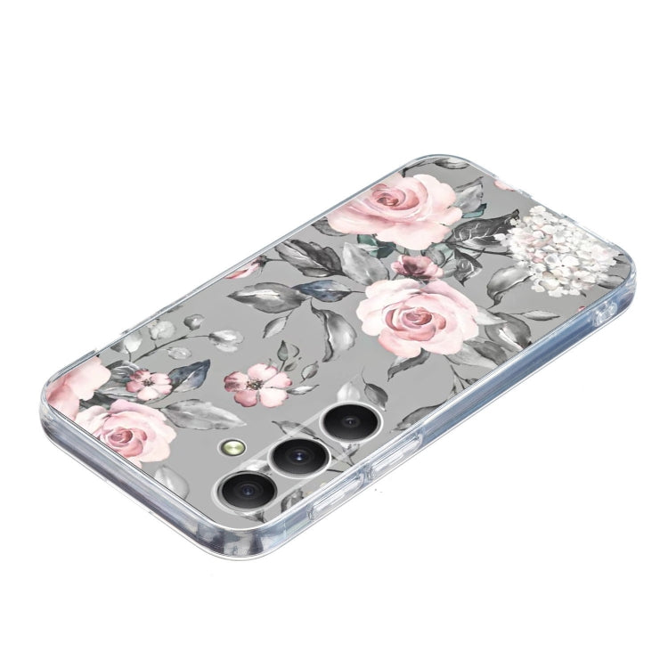 For Samsung Galaxy S25 FE 5G Colorful Painting Pattern TPU Phone Case(Flowers On Grey) - Galaxy Phone Cases by PMC Jewellery | Online Shopping South Africa | PMC Jewellery | Buy Now Pay Later Mobicred