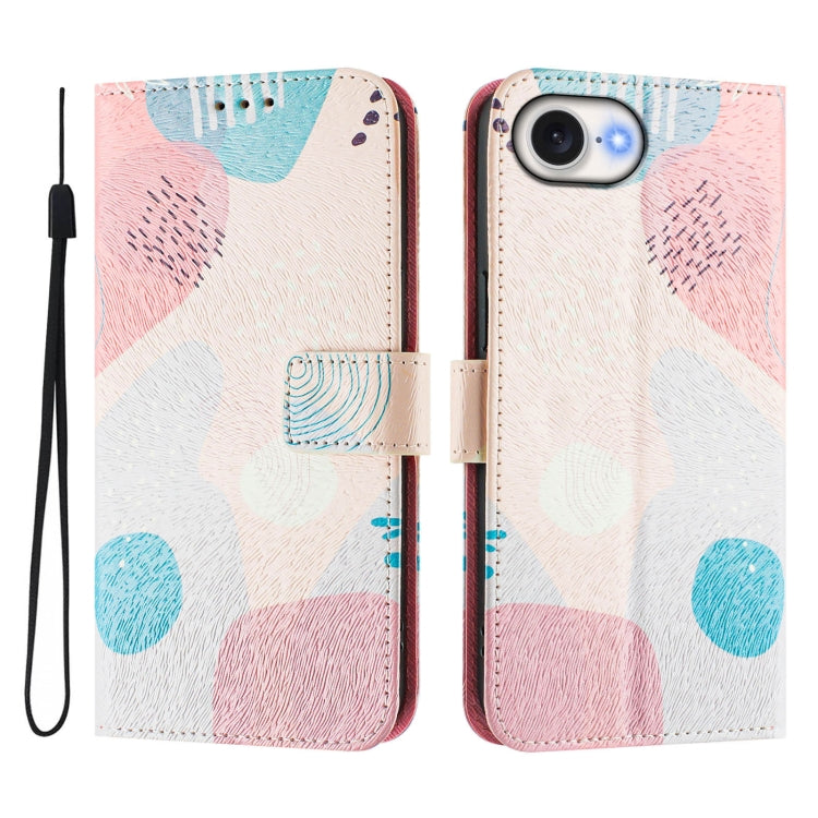 For iPhone 16e Art Colored Drawing Pattern Leather Phone Case(Graffiti puzzle) - free shipping - PMC TechLife - Order now!