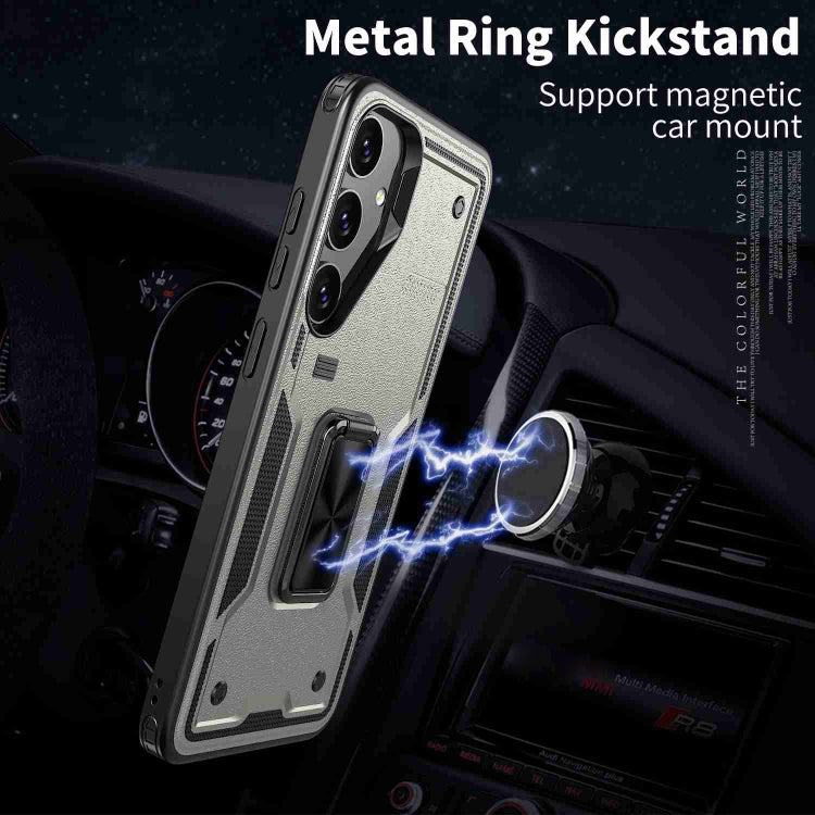 For Samsung Galaxy S25+ 5G Ring Holder PC Hybrid TPU Phone Case(Titanium Grey) - Galaxy S25+ 5G Cases by PMC Jewellery | Online Shopping South Africa | PMC Jewellery | Buy Now Pay Later Mobicred