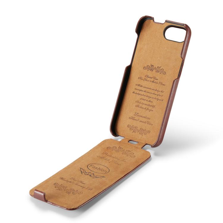 For iPhone 16e Fierre Shann 64 Texture Vertical Flip PU Leather Phone Case(Brown) - free shipping - PMc TechLife - Order now!