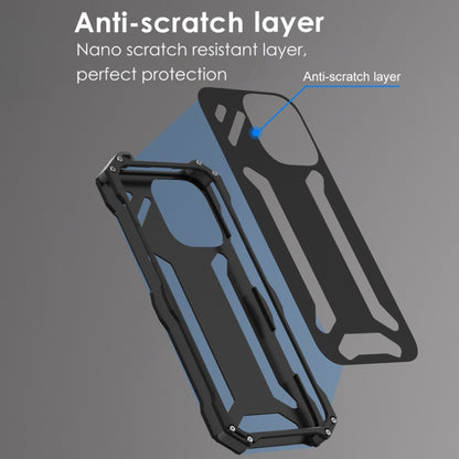 For iPhone 16 Pro Max R-JUST RJ-17 Shockproof Armor Hollow Metal Phone Case(Black) - iPhone 16 Pro Max Cases by R-JUST | Online Shopping South Africa | PMC Jewellery | Buy Now Pay Later Mobicred