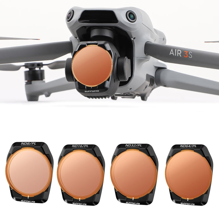 For DJI Air 3S Sunnylife Camera Lens Filter, Filter:4 in 1 ND8-64PL - free shipping - PMC TechLife - Order now!