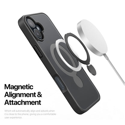 For iPhone 16 DUX DUCIS Yind Series MagSafe TPU Hybrid PC Phone Case with Stand(Black) - iPhone 16 Cases by DUX DUCIS | Online Shopping South Africa | PMC Jewellery | Buy Now Pay Later Mobicred