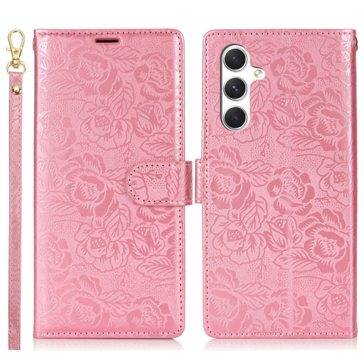 For Samsung Galaxy S25+ 5G Peony Flowers Imprint Leather Phone Case(Pink) - Galaxy S25+ 5G Cases by PMC Jewellery | Online Shopping South Africa | PMC Jewellery | Buy Now Pay Later Mobicred