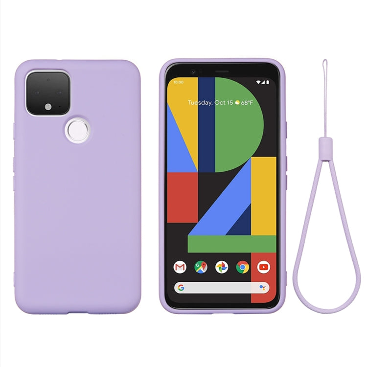 For Google Pixel 5 Pure Color Liquid Silicone Shockproof Full Coverage Case(Purple) - Google Cases by PMC TechLife | Online Shopping South Africa | PMC TechLife | Buy Now Pay Later Mobicred