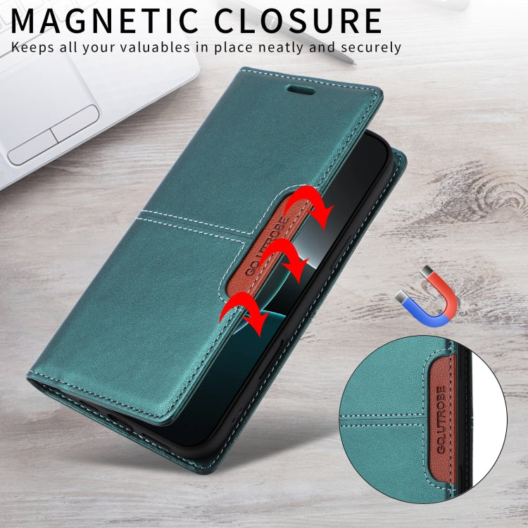 For iPhone 16 Plus GQUTROBE G01 RFID Anti-theft Leather Phone Case(Green) - iPhone 16 Plus Cases by GQUTROBE | Online Shopping South Africa | PMC Jewellery | Buy Now Pay Later Mobicred