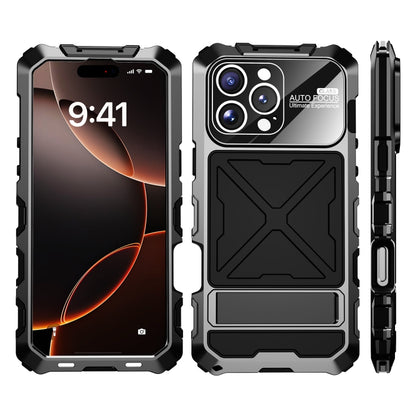 For iPhone 16 Pro Max R-JUST Life Waterproof Dustproof Shockproof Phone Case(Black) - iPhone 16 Pro Max Cases by R-JUST | Online Shopping South Africa | PMC Jewellery | Buy Now Pay Later Mobicred