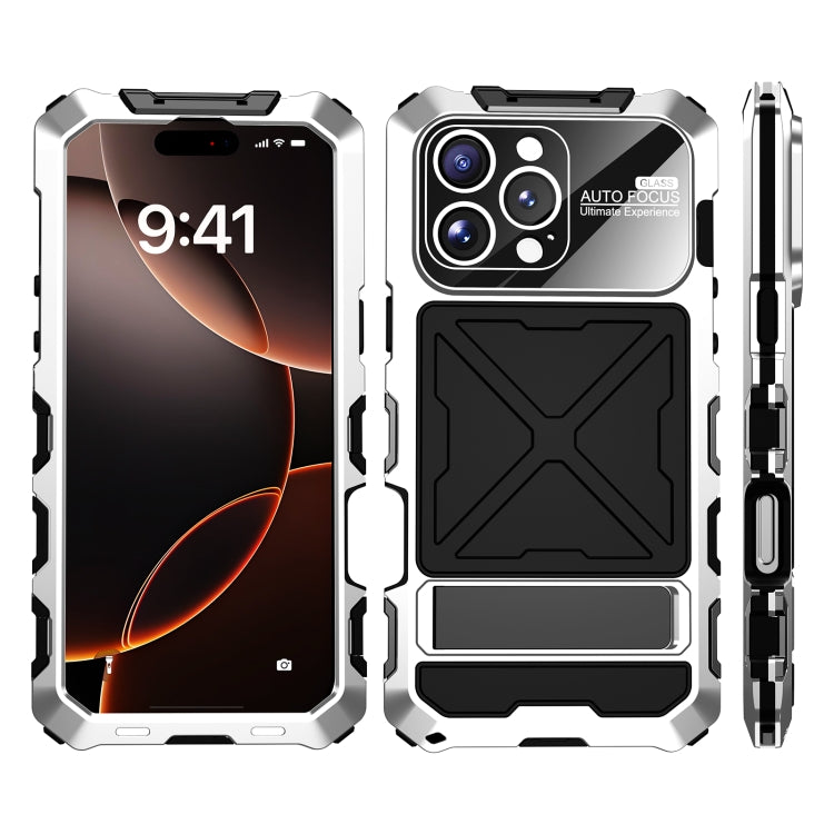 For iPhone 16 Pro Max R-JUST Life Waterproof Dustproof Shockproof Phone Case(Silver) - iPhone 16 Pro Max Cases by R-JUST | Online Shopping South Africa | PMC Jewellery | Buy Now Pay Later Mobicred