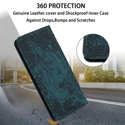 For Samsung Galaxy S25+ 5G Retro Elephant Embossed Leather Phone Case(Green) - Galaxy S25+ 5G Cases by PMC Jewellery | Online Shopping South Africa | PMC Jewellery | Buy Now Pay Later Mobicred