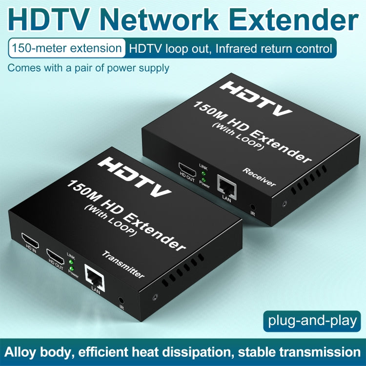 150m HDTV Network Extender(UK Plug) - Amplifier by PMC TechLife | Online Shopping South Africa | PMC TechLife | Buy Now Pay Later Mobicred