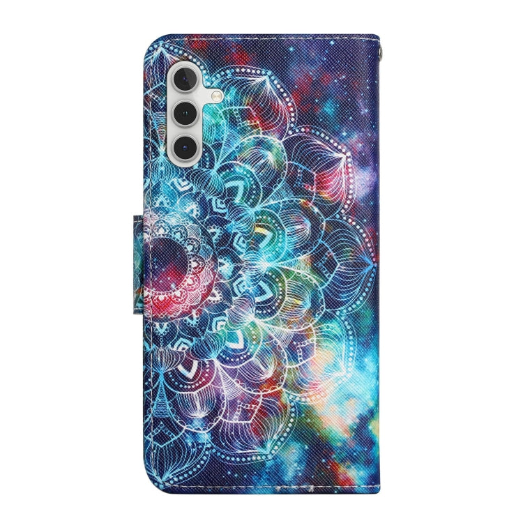For Samsung Galaxy S25+ 5G Colored Drawing Pattern Leather Phone Case(Star Mandala) - Galaxy S25+ 5G Cases by PMC Jewellery | Online Shopping South Africa | PMC Jewellery | Buy Now Pay Later Mobicred