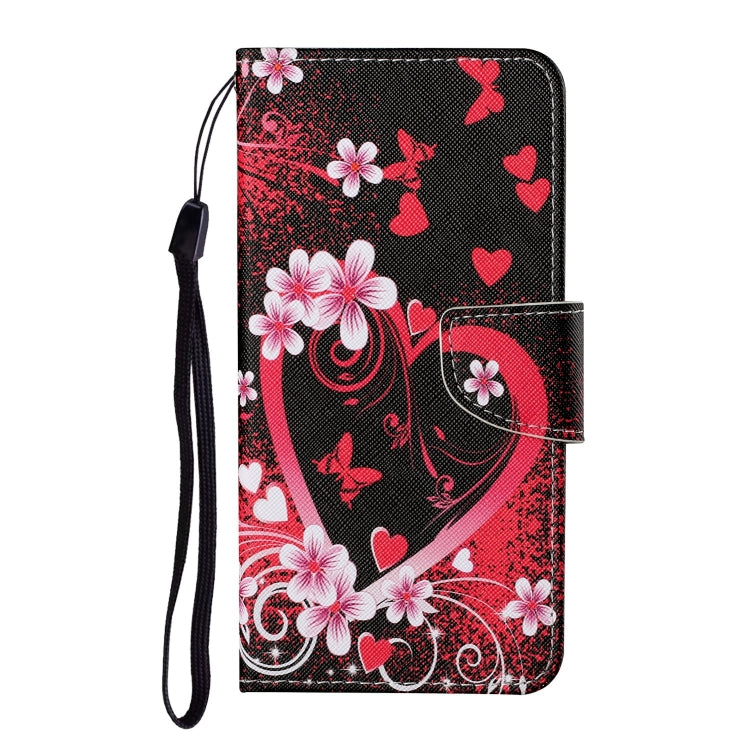 For Samsung Galaxy S25 Ultra 5G Colored Drawing Pattern Leather Phone Case(Red Heart) - Galaxy S25 Ultra 5G Cases by PMC Jewellery | Online Shopping South Africa | PMC Jewellery | Buy Now Pay Later Mobicred