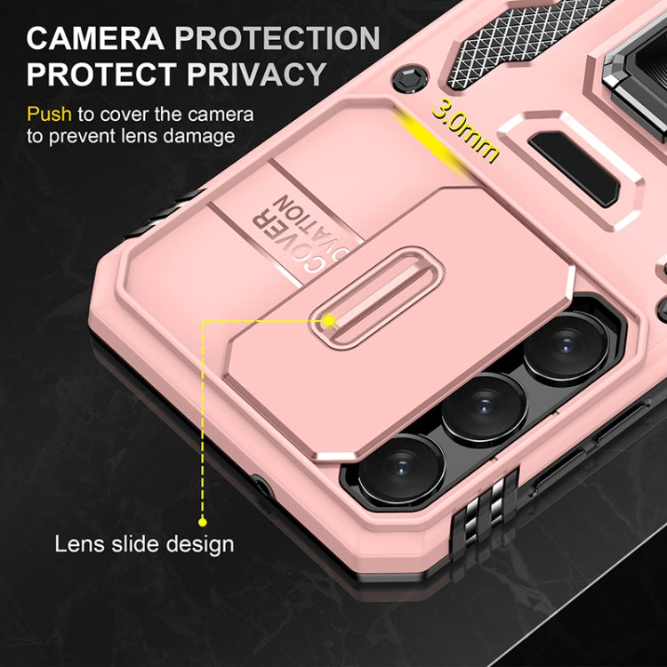 For Samsung Galaxy S25 5G Armor PC Hybrid TPU Camera Shield Phone Case(Rose Gold) - Galaxy S25 5G Cases by PMC Jewellery | Online Shopping South Africa | PMC Jewellery | Buy Now Pay Later Mobicred