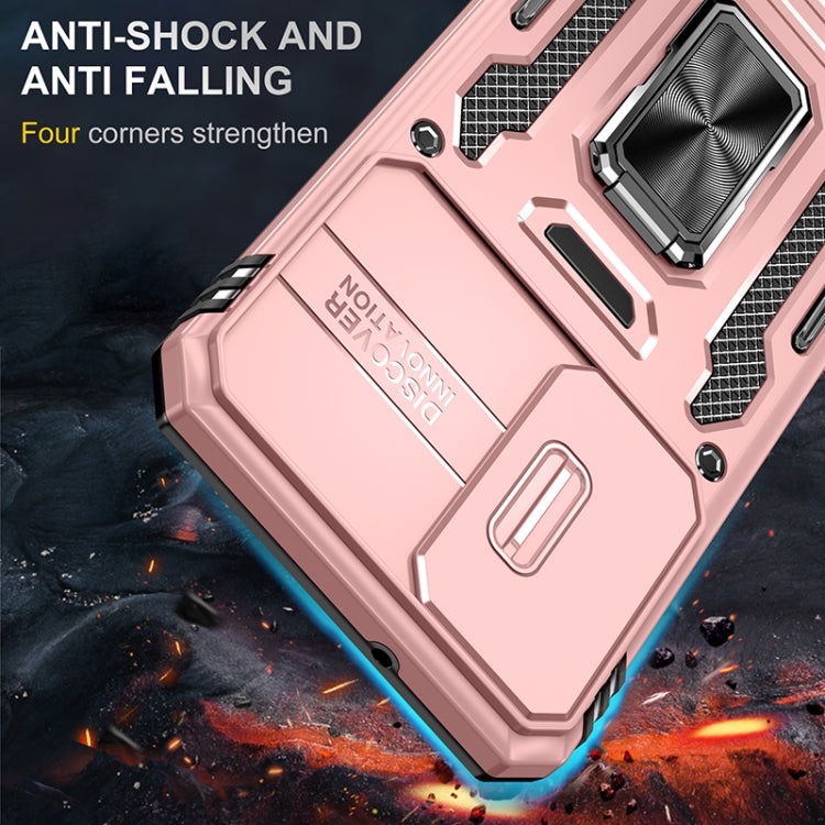 For Samsung Galaxy S25 5G Armor PC Hybrid TPU Camera Shield Phone Case(Rose Gold) - Galaxy S25 5G Cases by PMC Jewellery | Online Shopping South Africa | PMC Jewellery | Buy Now Pay Later Mobicred