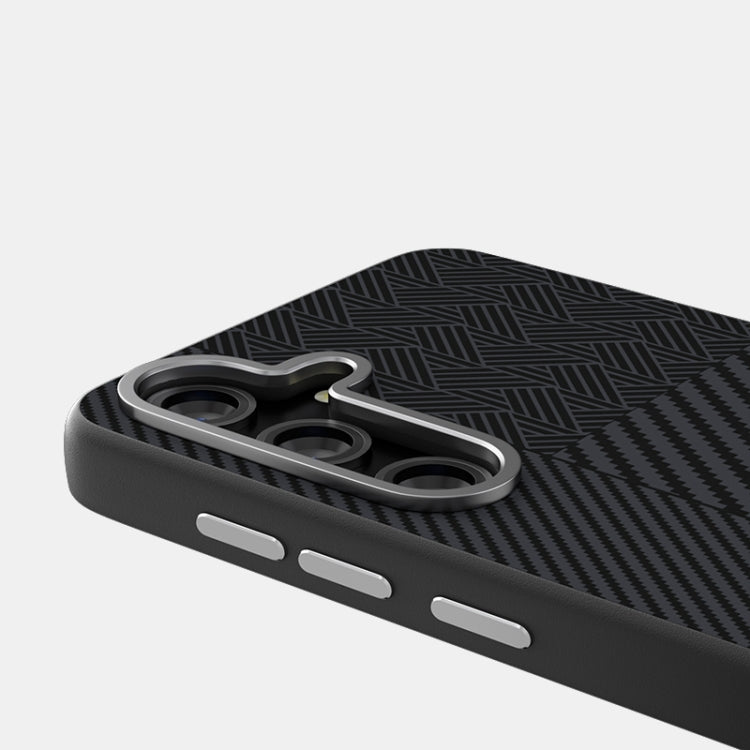 For Samsung Galaxy S25+ 5G ABEEL 6D Micro Relief MagSafe Magnetic Phone Case(Carbon Fiber Black) - Galaxy S25+ 5G Cases by PMC Jewellery | Online Shopping South Africa | PMC Jewellery | Buy Now Pay Later Mobicred