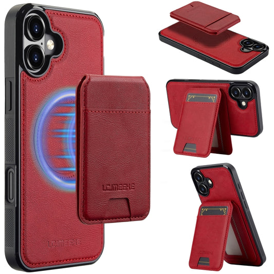 For iPhone 16 Plus LC.IMEEKE L3 Series Detachable RFID Card Bag Magsafe Phone Case(Red) - iPhone 16 Plus Cases by LC.IMEEKE | Online Shopping South Africa | PMC Jewellery | Buy Now Pay Later Mobicred