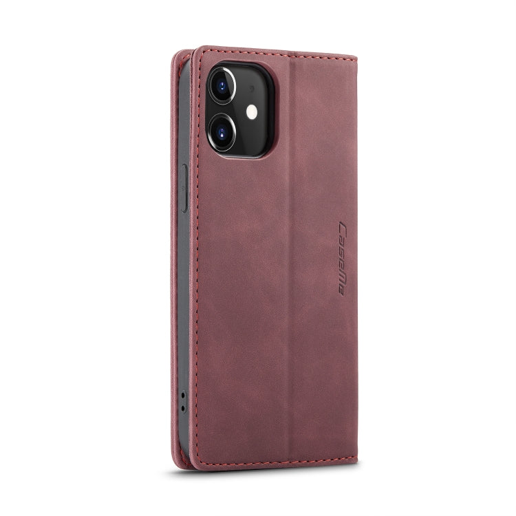 For iPhone 12 / 12 Pro CaseMe-013 Multifunctional Retro Frosted Horizontal Flip Leather Case with Card Slot & Holder & Wallet(Wine Red) - iPhone 12 / 12 Pro Cases by CaseMe | Online Shopping South Africa | PMC Jewellery | Buy Now Pay Later Mobicred