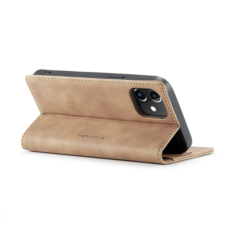 For iPhone 12 / 12 Pro CaseMe-013 Multifunctional Retro Frosted Horizontal Flip Leather Case with Card Slot & Holder & Wallet(Brown) - iPhone 12 / 12 Pro Cases by CaseMe | Online Shopping South Africa | PMC Jewellery | Buy Now Pay Later Mobicred