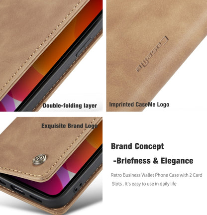 For iPhone 12 / 12 Pro CaseMe-013 Multifunctional Retro Frosted Horizontal Flip Leather Case with Card Slot & Holder & Wallet(Brown) - iPhone 12 / 12 Pro Cases by CaseMe | Online Shopping South Africa | PMC Jewellery | Buy Now Pay Later Mobicred