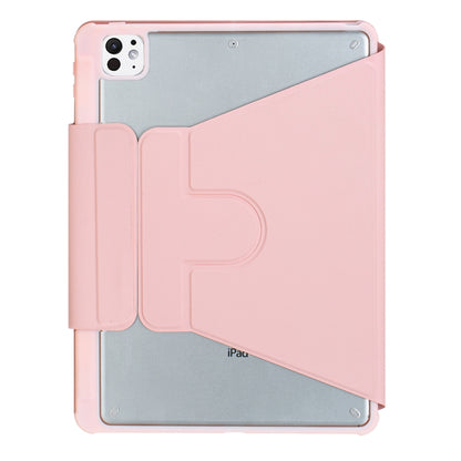 For iPad Pro 11 2024 L13-AS 360 Rotation Acrylic Transparent Bluetooth Keyboard Leather Case With Touch Control / Backlight(Pink) - For iPad Pro by PMC Jewellery | Online Shopping South Africa | PMC Jewellery | Buy Now Pay Later Mobicred