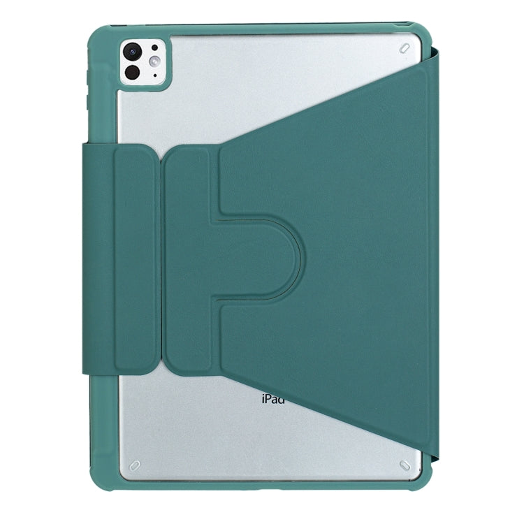 For iPad Pro 11 2024 L13-BS 360 Rotation Acrylic Transparent Bluetooth Keyboard Leather Case with Backlight(Green) - For iPad Pro by PMC Jewellery | Online Shopping South Africa | PMC Jewellery | Buy Now Pay Later Mobicred