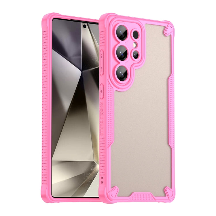 For Samsung Galaxy S25 Ultra 5G Armor Glaze PC Hybrid TPU Phone Case(Pink) - Galaxy S25 Ultra 5G Cases by PMC Jewellery | Online Shopping South Africa | PMC Jewellery | Buy Now Pay Later Mobicred