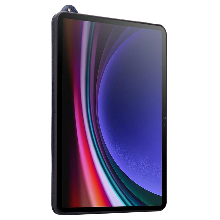 For Samsung Galaxy Tab S10 Ultra / S9 Ultra TPU Leather Back Tablet Case with Wristband(Dark Blue) - Tab S10 Ultra Cases by PMC Jewellery | Online Shopping South Africa | PMC Jewellery | Buy Now Pay Later Mobicred