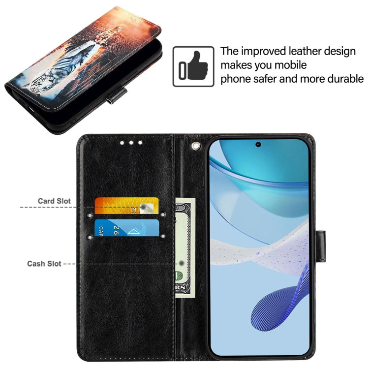 For Doogee N55 Plus Colored Drawing Pattern Plain Weave Leather Phone Case(Cats And Tigers) - free shipping - PMC TechLife - Order now!
