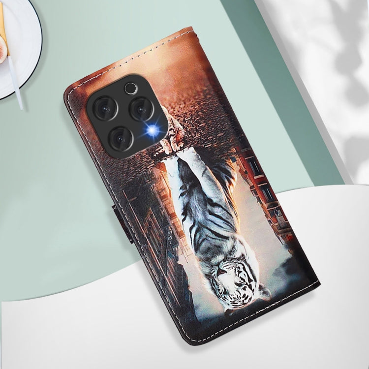 For Doogee N55 Plus Colored Drawing Pattern Plain Weave Leather Phone Case(Cats And Tigers) - free shipping - PMC TechLife - Order now!
