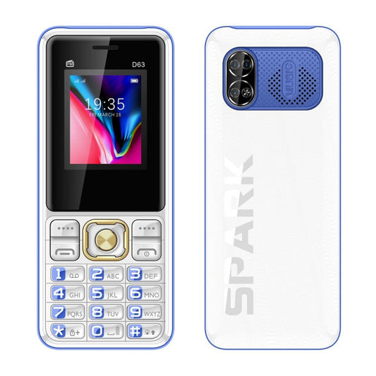 D63 Elder Keypad Phone, 1.77 inch, 3600mAh, SOS, FM, Dual SIM, GSM, Plug:US Plug(Blue) - Others by PMC Jewellery | Online Shopping South Africa | PMC Jewellery | Buy Now Pay Later Mobicred